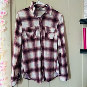 Passport Maroon and Cream Plaid Button-Down Shirt